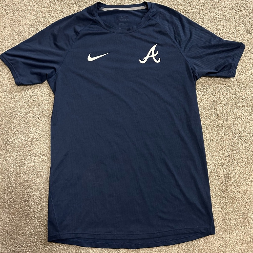 Nike Atlanta Braves Men's Navy Blue Dri-Fit Shirt